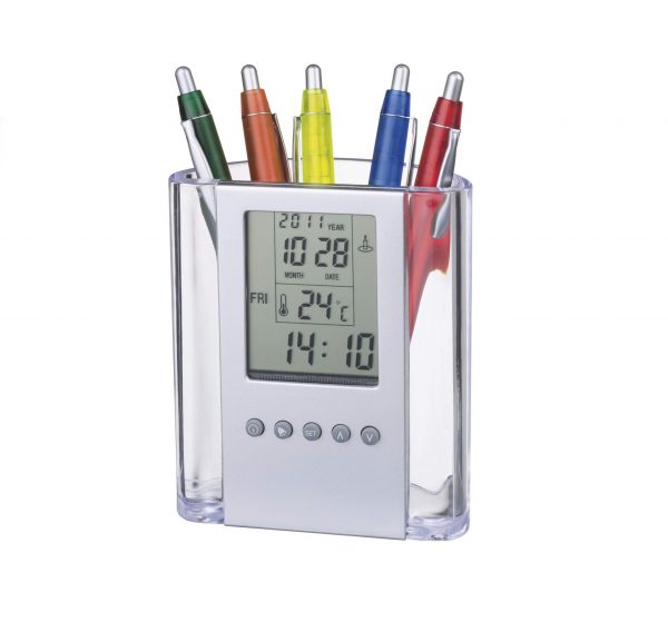 Alarm Clock & Pen Holder Alarm Clock & Pen Holder