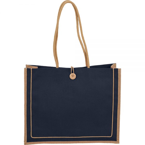 Jute Button Tote