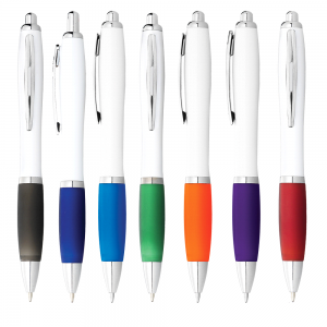 White Pen with Coloured Grip White Pen with Coloured Grip