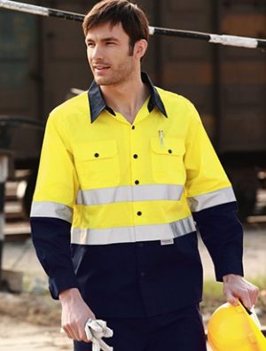 Unisex Hi-Vis L/S Shirt With Reflective Tape Unisex Hi-Vis L/S Shirt With Reflective Tape