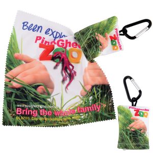 Microfibre Cloth in Carabiner Pouch Microfibre Cloth in Carabiner Pouch