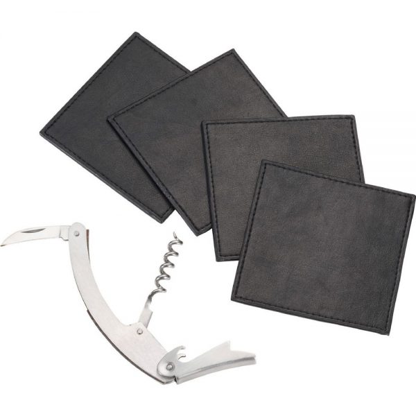 Coasters and Wine Opener Set Coasters and Wine Opener Set