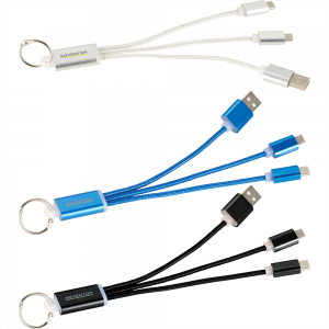 3-in-1 Charging Cable with Key ring 3-in-1 Charging Cable with Key ring