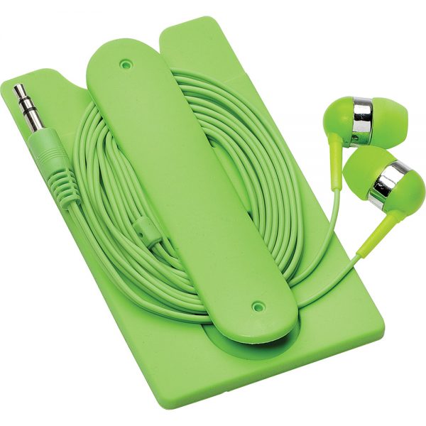Silicone Card Wallet and Wired Earbuds Silicone Card Wallet and Wired Earbuds