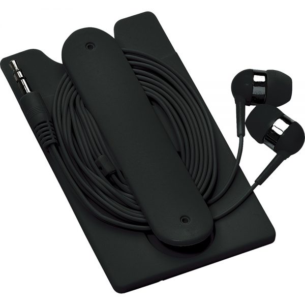 Silicone Card Wallet and Wired Earbuds Silicone Card Wallet and Wired Earbuds