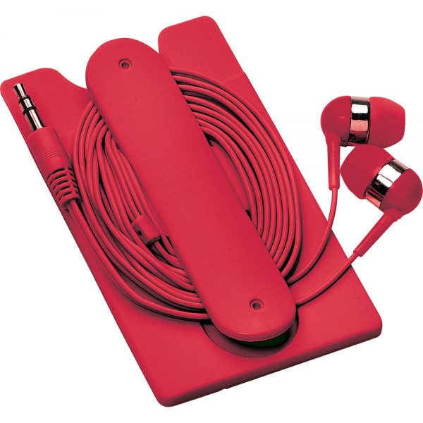 Silicone Card Wallet and Wired Earbuds Silicone Card Wallet and Wired Earbuds